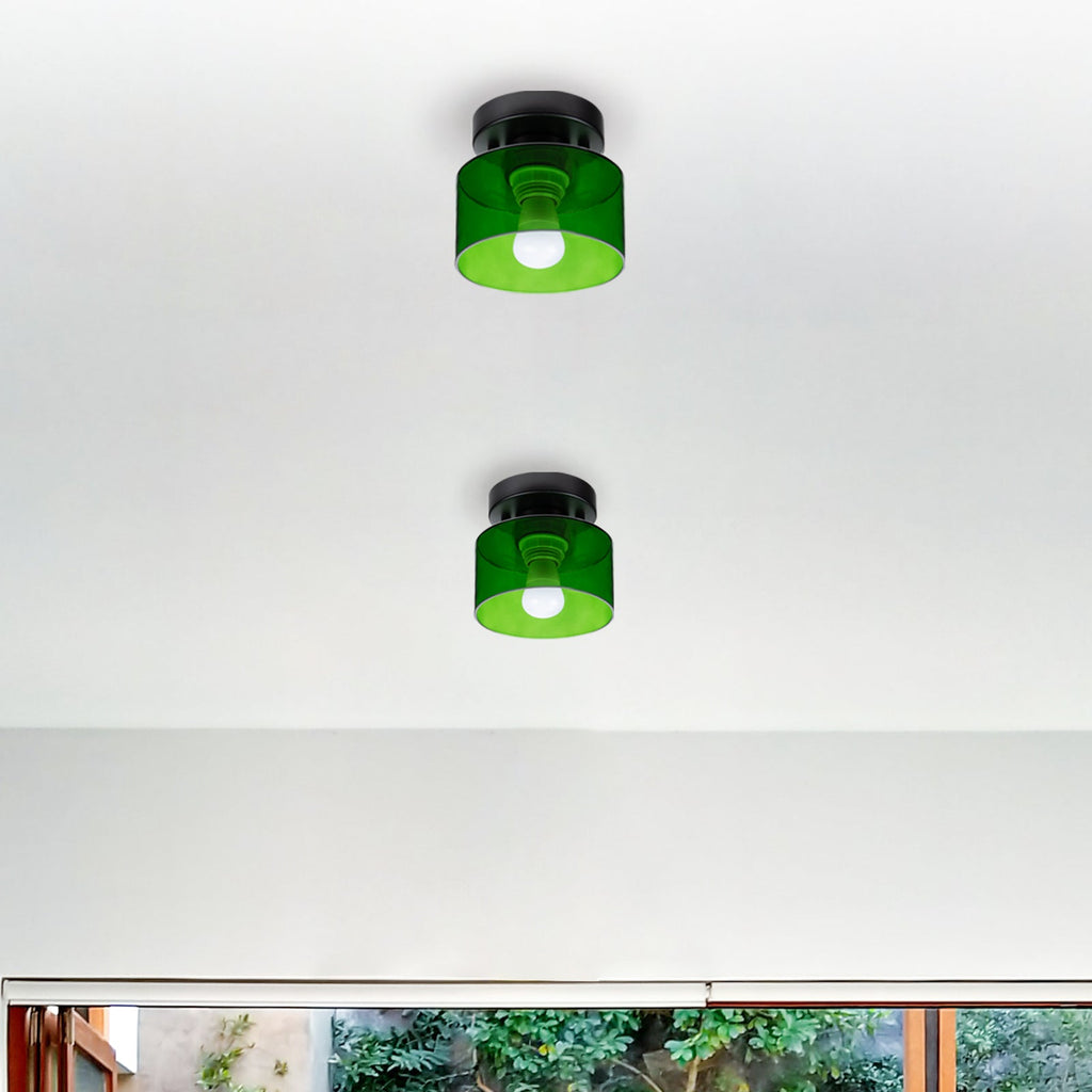 Vetro | Retro Plafondlamp van Gekleurd Glas