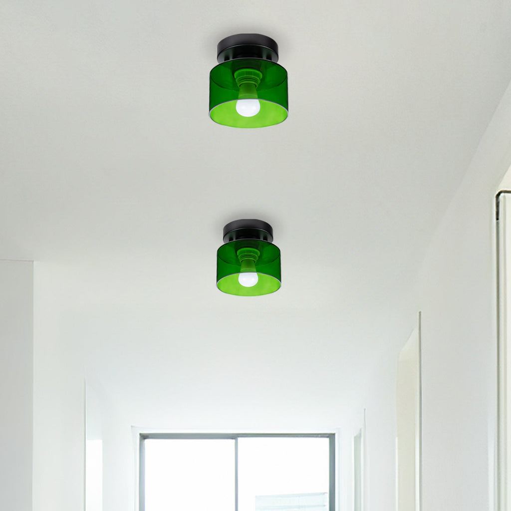 Vetro | Retro Plafondlamp van Gekleurd Glas