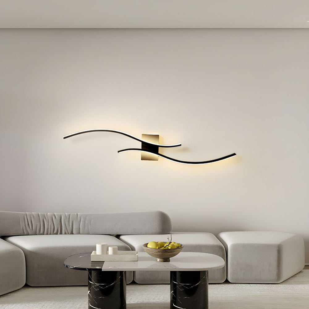 Sinu | Artistieke LED Wandlamp – Modern Golvend Design met Indirect Licht