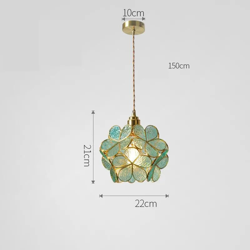 Glazen Hanglamp – Bloem Design – Messing Afwerking | Floyem