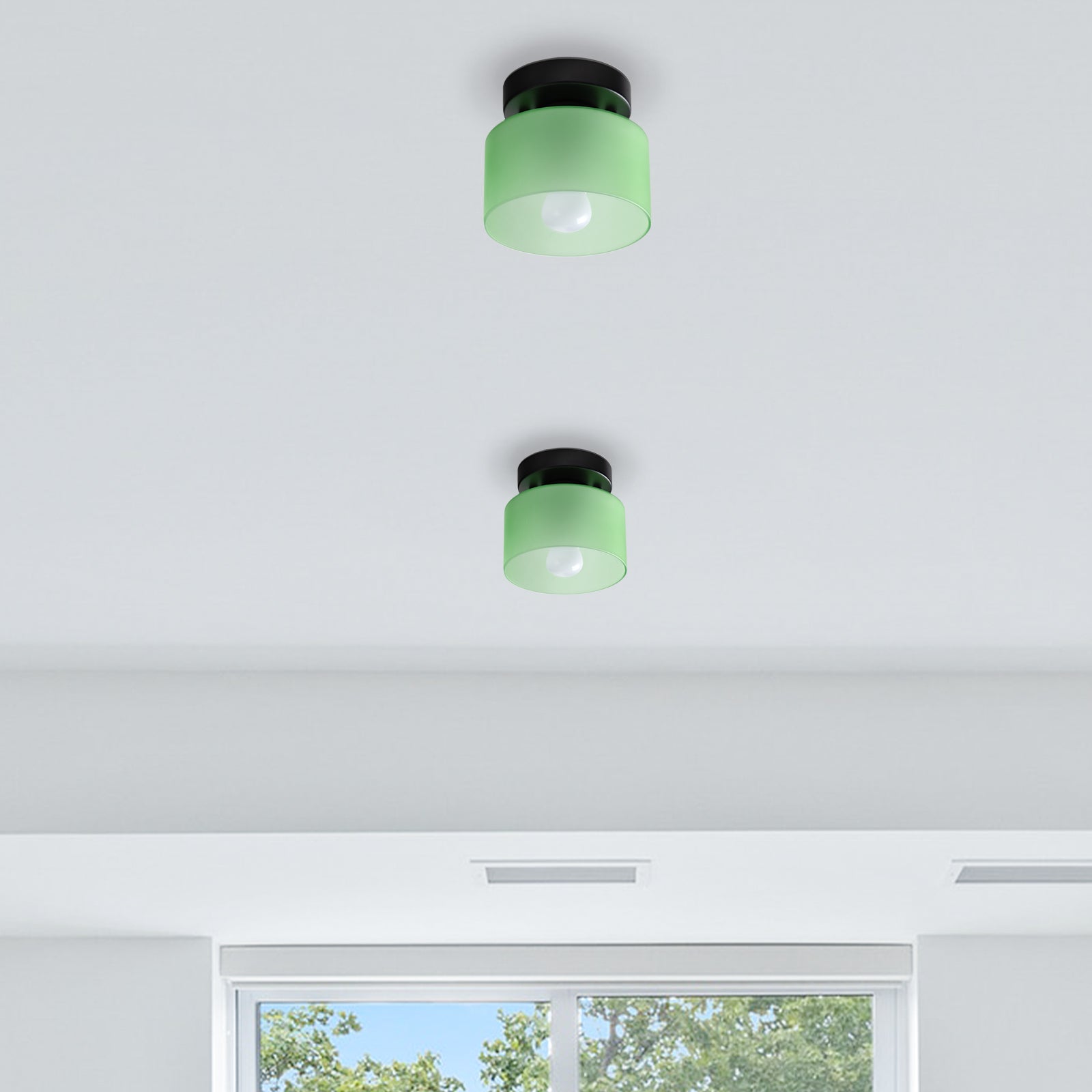 Vetro | Retro Plafondlamp van Gekleurd Glas
