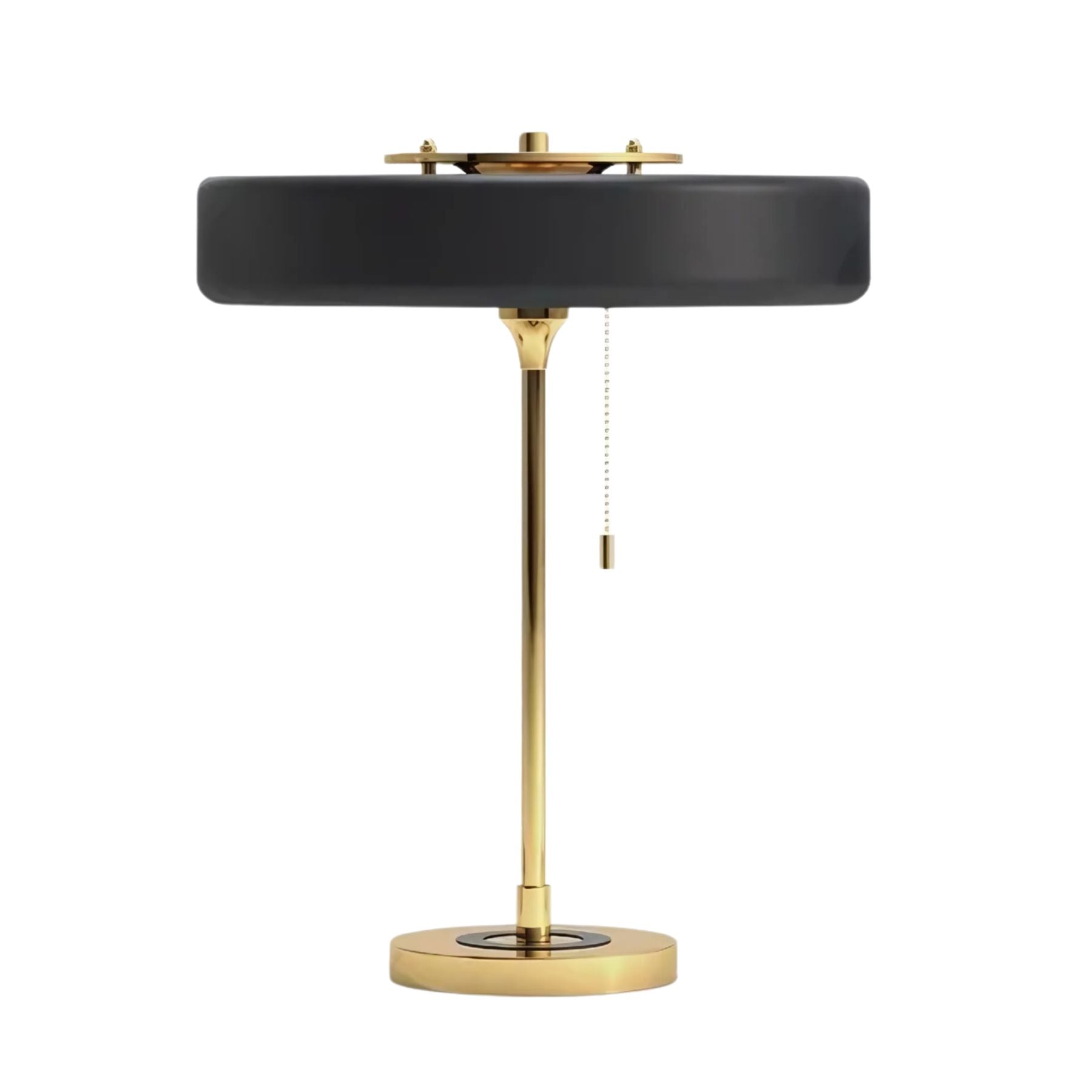 Mino | Luxe Retro Tafellamp – Modern Design met Gouden Basis & Klassiek Trekkoord