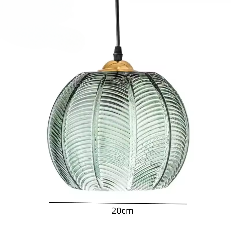 Verdelia | Scandinavische Glazen Hanglamp met Bladstructuur