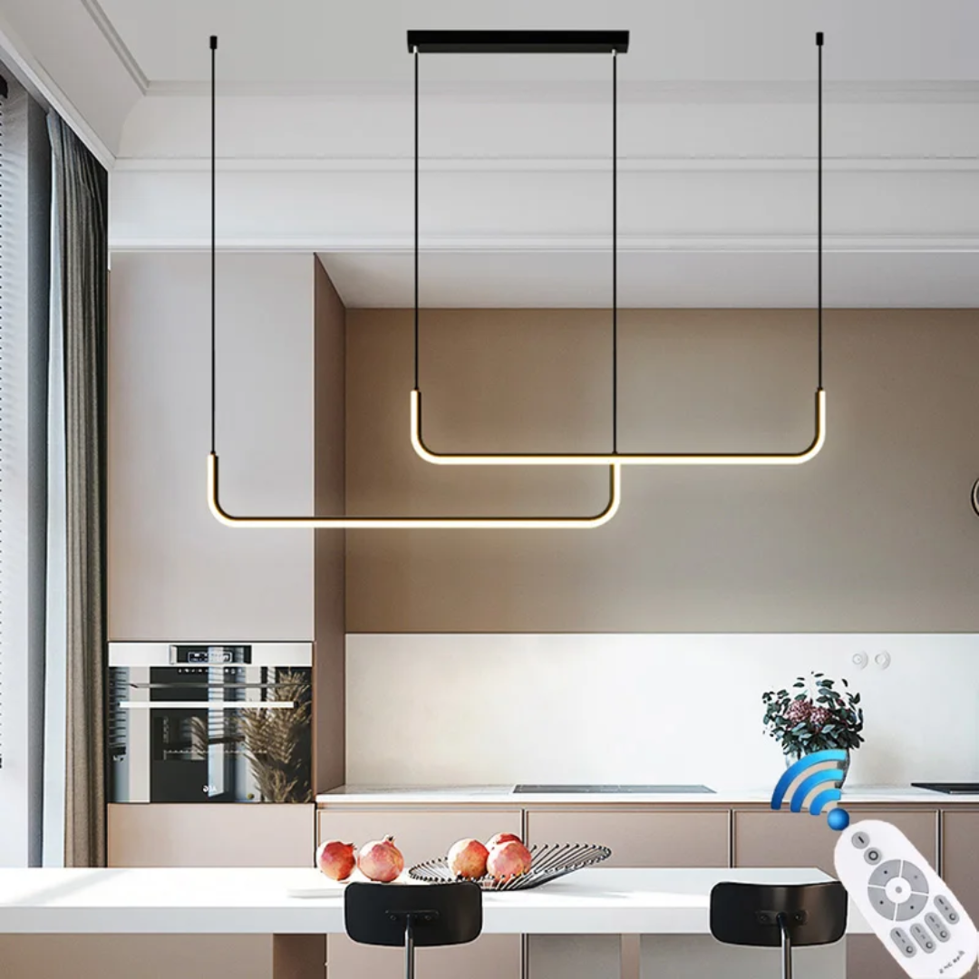 LineaSospesa | Hanglamp – Metaal & Glas – Warmwit LED – Verstelbaar