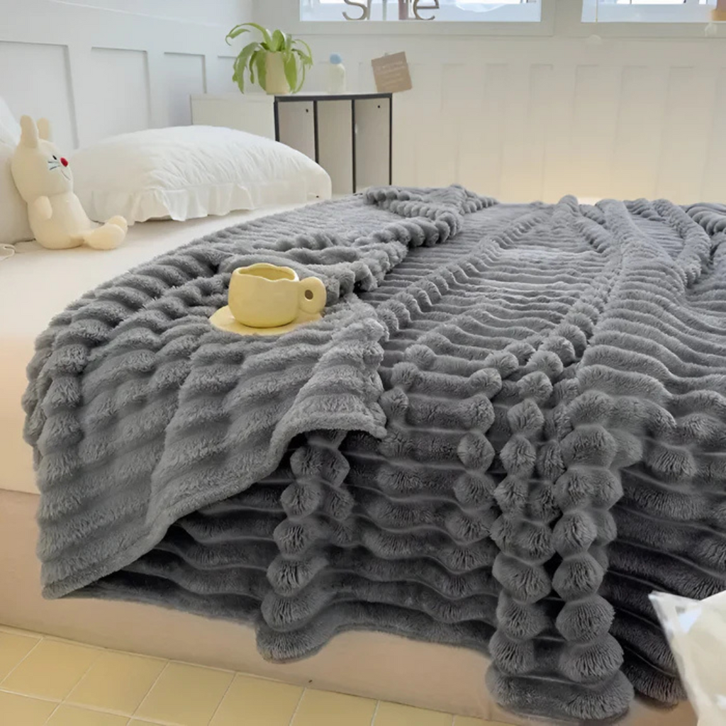 Linje | Luxe 3D Fleece Plaid – Superzachte Warmtedeken – Knus & Ademend Pluche