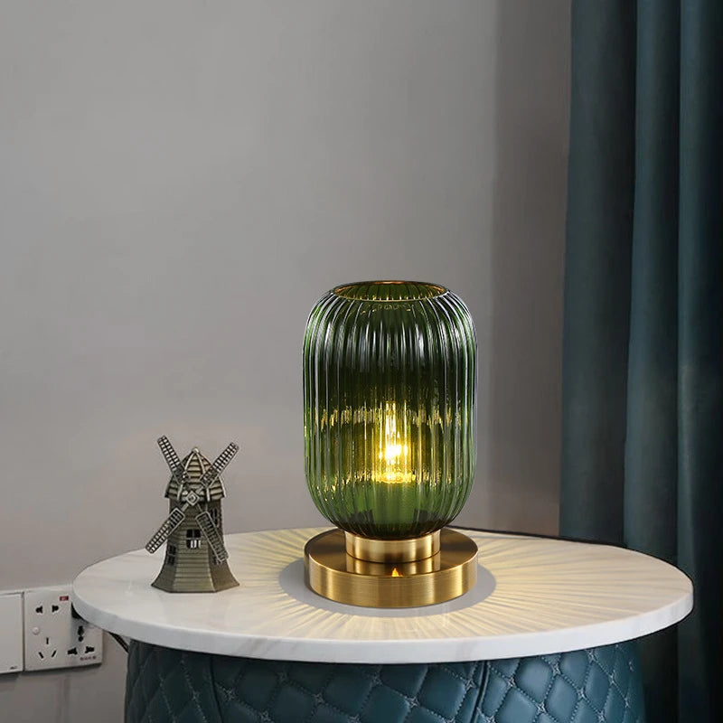 Ombra | Tafellamp met Geslepen Amber Glas