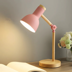Verstelbare E27 Tafellamp met Houten Details | Noryn