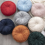 Velluto Soft | Luxe Ronde Sierkussen – Zacht Pluche – Handgemaakte Plooien – Ø 38 cm