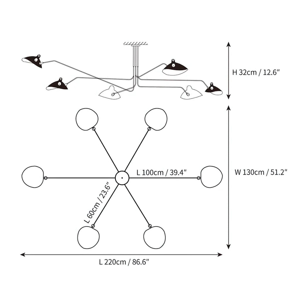 Stella | Design Plafondlamp met Verstelbare Lichtarmen