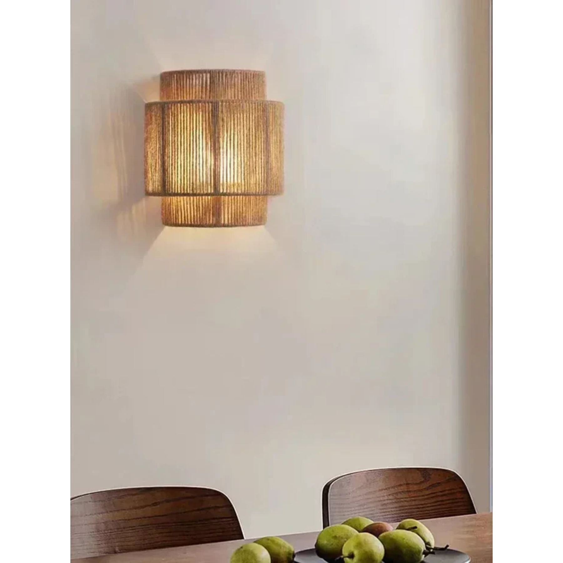 Zola | Ambachtelijke Wandlamp – Japandi Design met Henneptouw & Bamboe