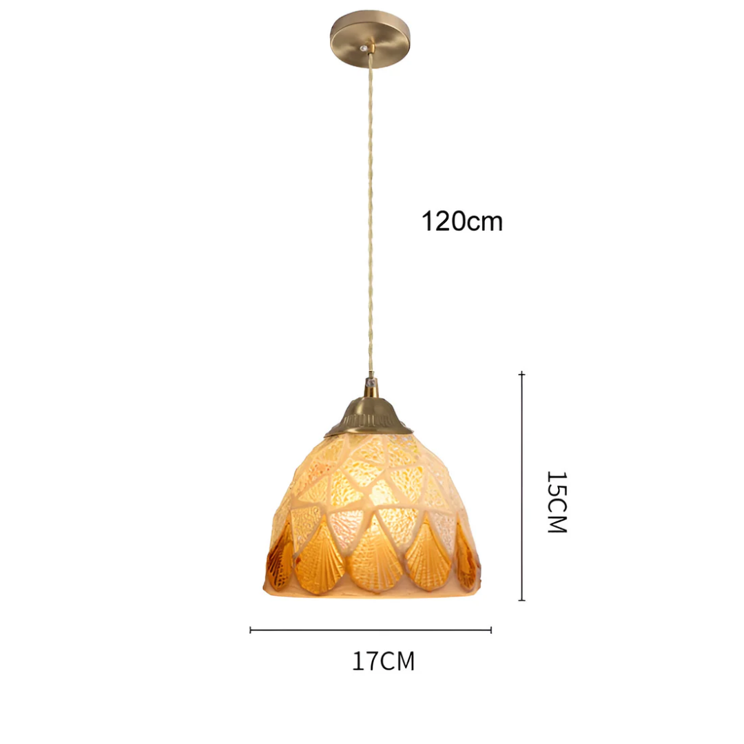 Concha Ramo | Gekleurde Retro Hanglamp – Glasoptiek & Koper – Sfeervol Warmwit Licht