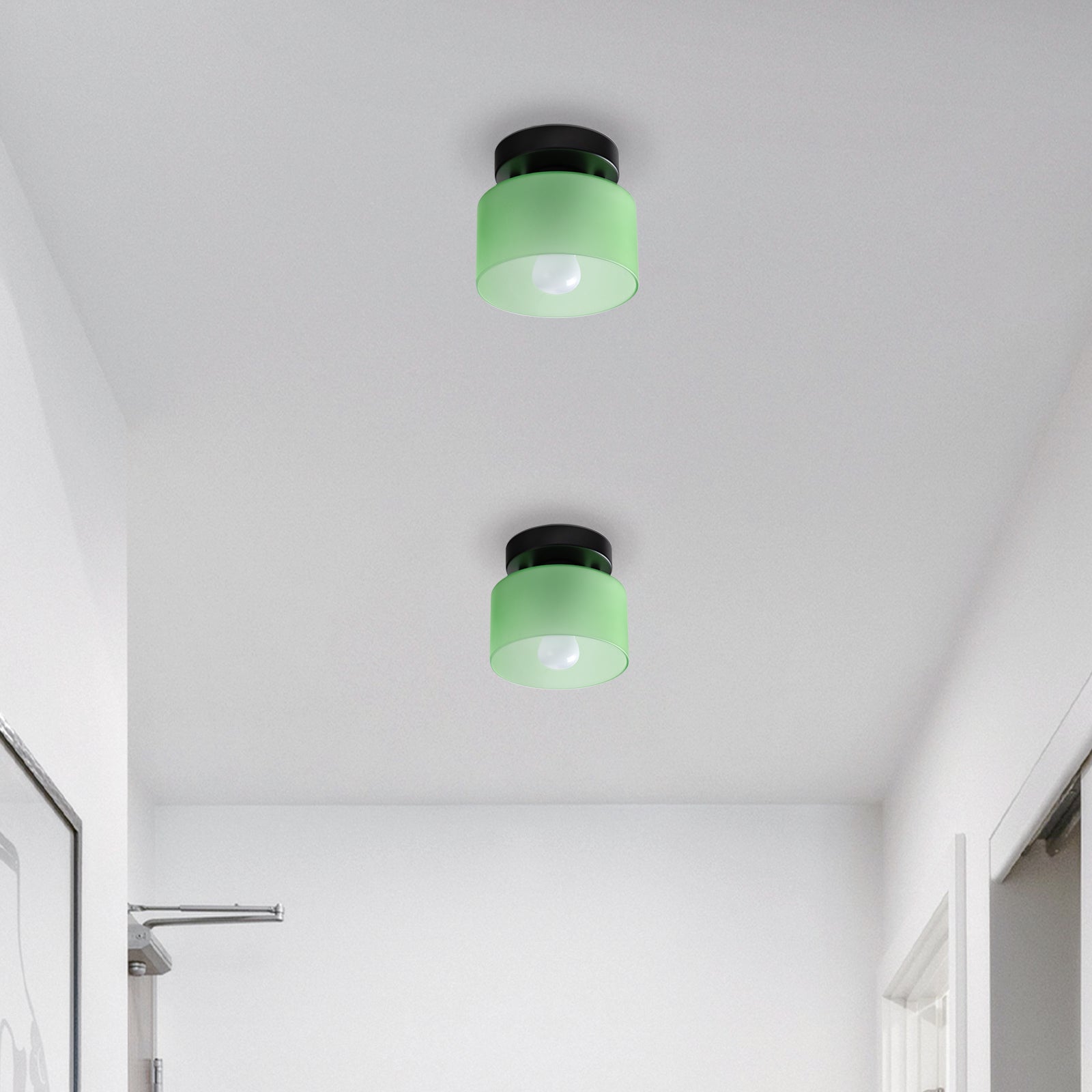 Vetro | Retro Plafondlamp van Gekleurd Glas