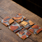 Matsu Guri | Exclusieve Resin Onderzetters – Handgemaakt Dennenhout & Kunsthars