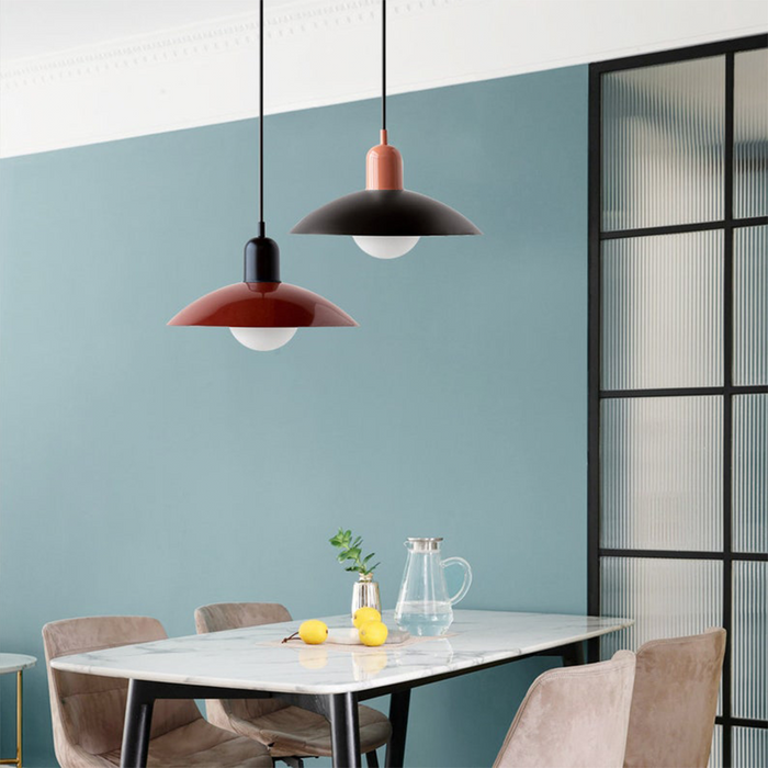 Pastel Dome | Bauhaus Hanglamp – Kleurrijk Metaal & Glas – Verstelbaar
