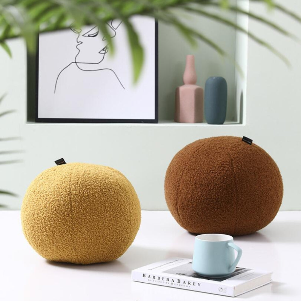 Rond Bouclé Kussen – Teddy Stof | Nino