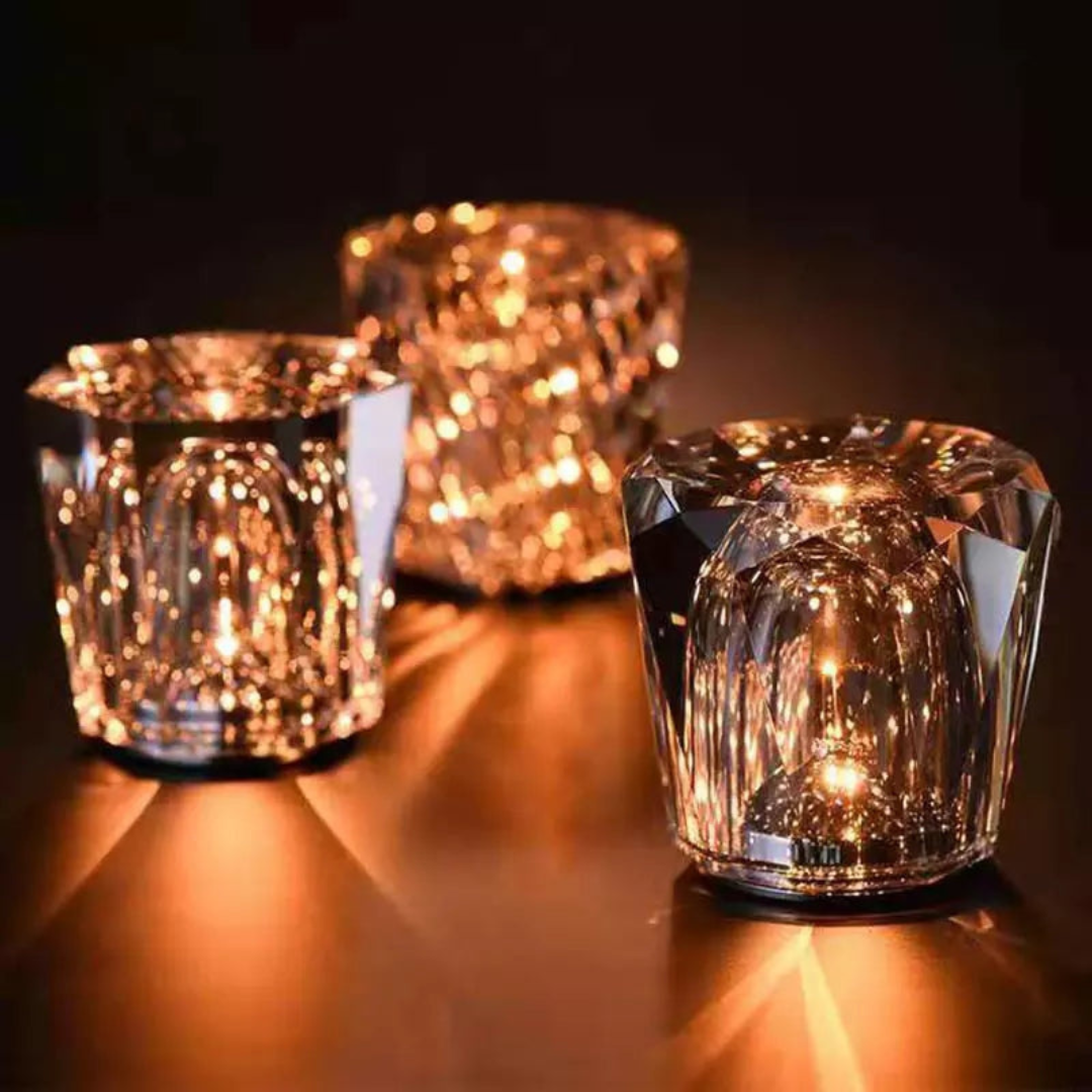 LuceCristallo | Draadloze Kristallen Tafellamp – USB Oplaadbaar – Luxe Sfeerlicht