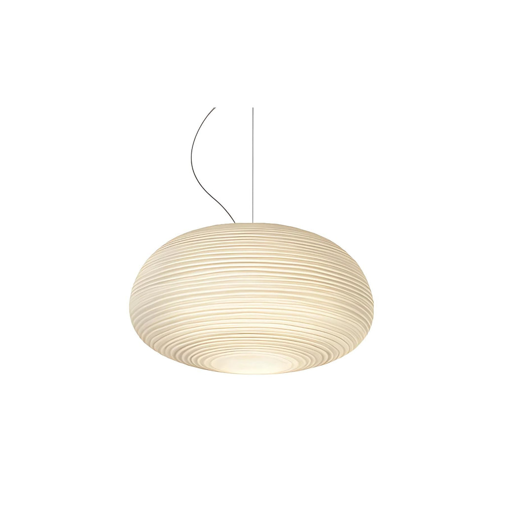 Japandi Hanglamp – Geribbeld Wit Glas – E27 | Kumo