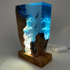 Epoxy LED Tafellamp – Hars & Hout – Diepzee Design | AbissoDarte