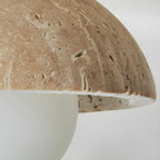 Sura | Plafondlamp van Travertin & Hout – Japandi Design