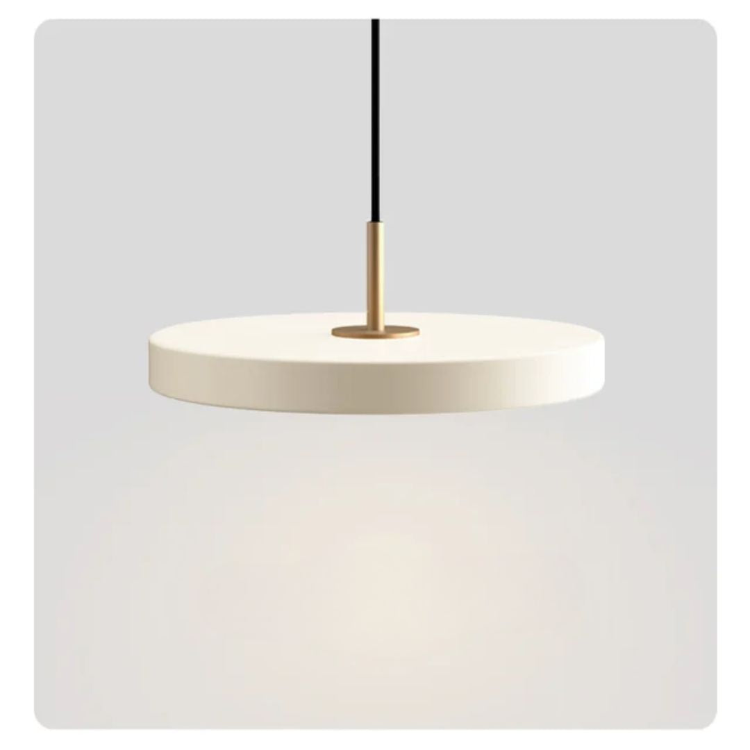 Sottile | Ultra-slanke Design Hanglamp – Minimalistisch Schijfontwerp van Aluminium & IJzer met Messing Accenten