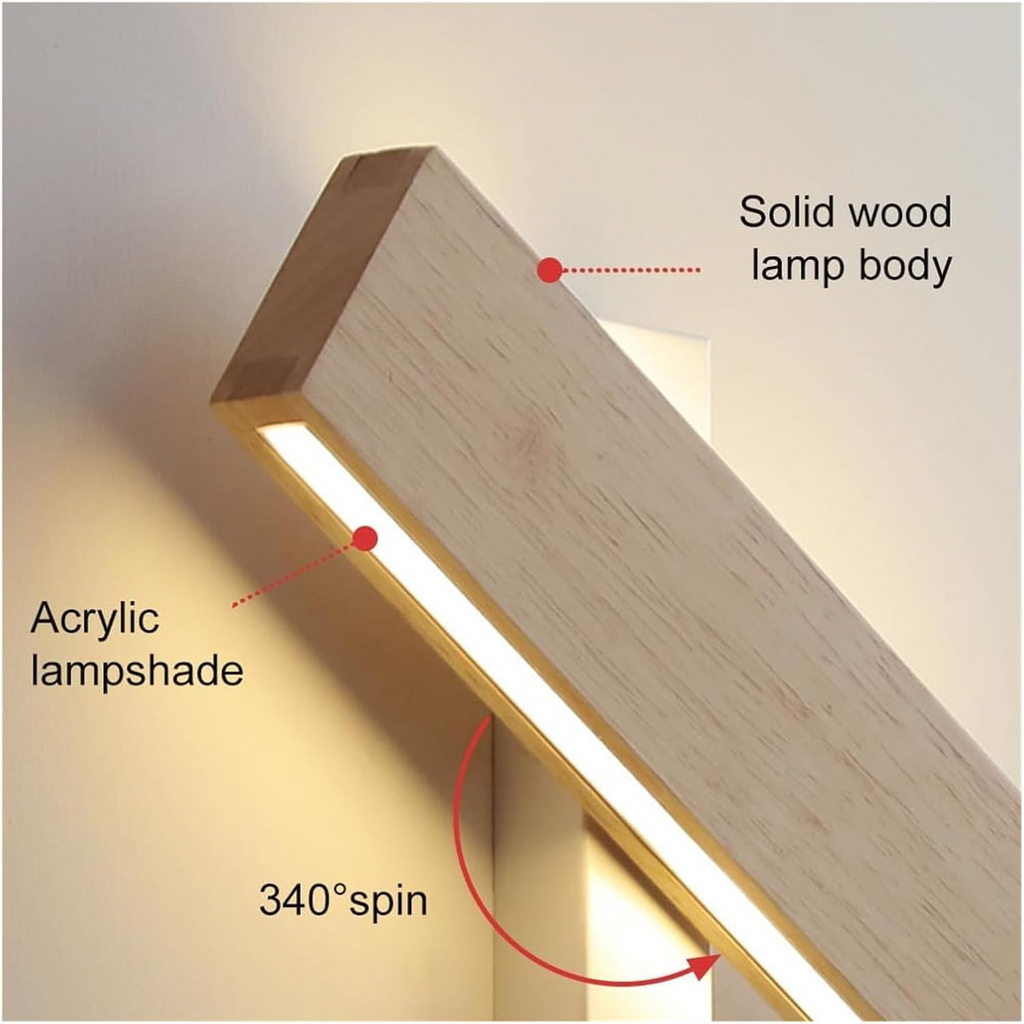 Draaibare LED Wandlamp – Hout Design | Lignum