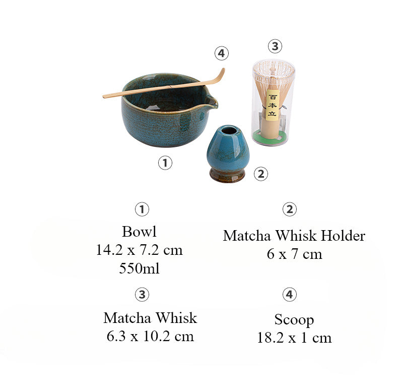 Japanse Matcha Set – Handgemaakt Keramiek – 4-delig | Zenzi