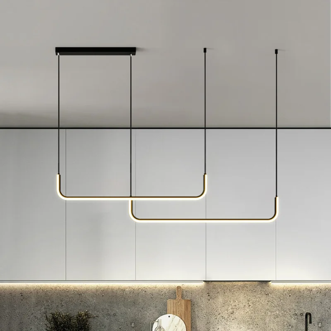 LineaSospesa | Hanglamp – Metaal & Glas – Warmwit LED – Verstelbaar