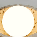 Sura | Plafondlamp van Travertin & Hout – Japandi Design