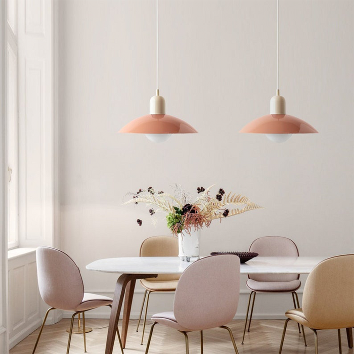 Pastel Dome | Bauhaus Hanglamp – Kleurrijk Metaal & Glas – Verstelbaar
