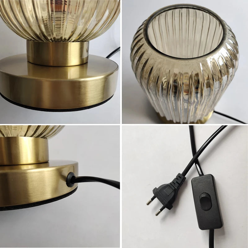 Ombra | Tafellamp met Geslepen Amber Glas