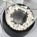 Rond Glo | Compacte Tafelhaard – Met Decoratiestenen – Rookvrij & Bio-ethanol