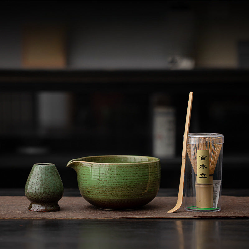 Zenzi | Handgemaakte Keramische Matcha Set – 4-delig – Authentiek Design