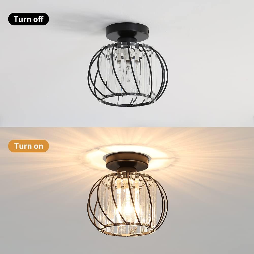 LuceDorata | Plafondlamp met Glas & Metaal – Zwart of Goud – Modern Design