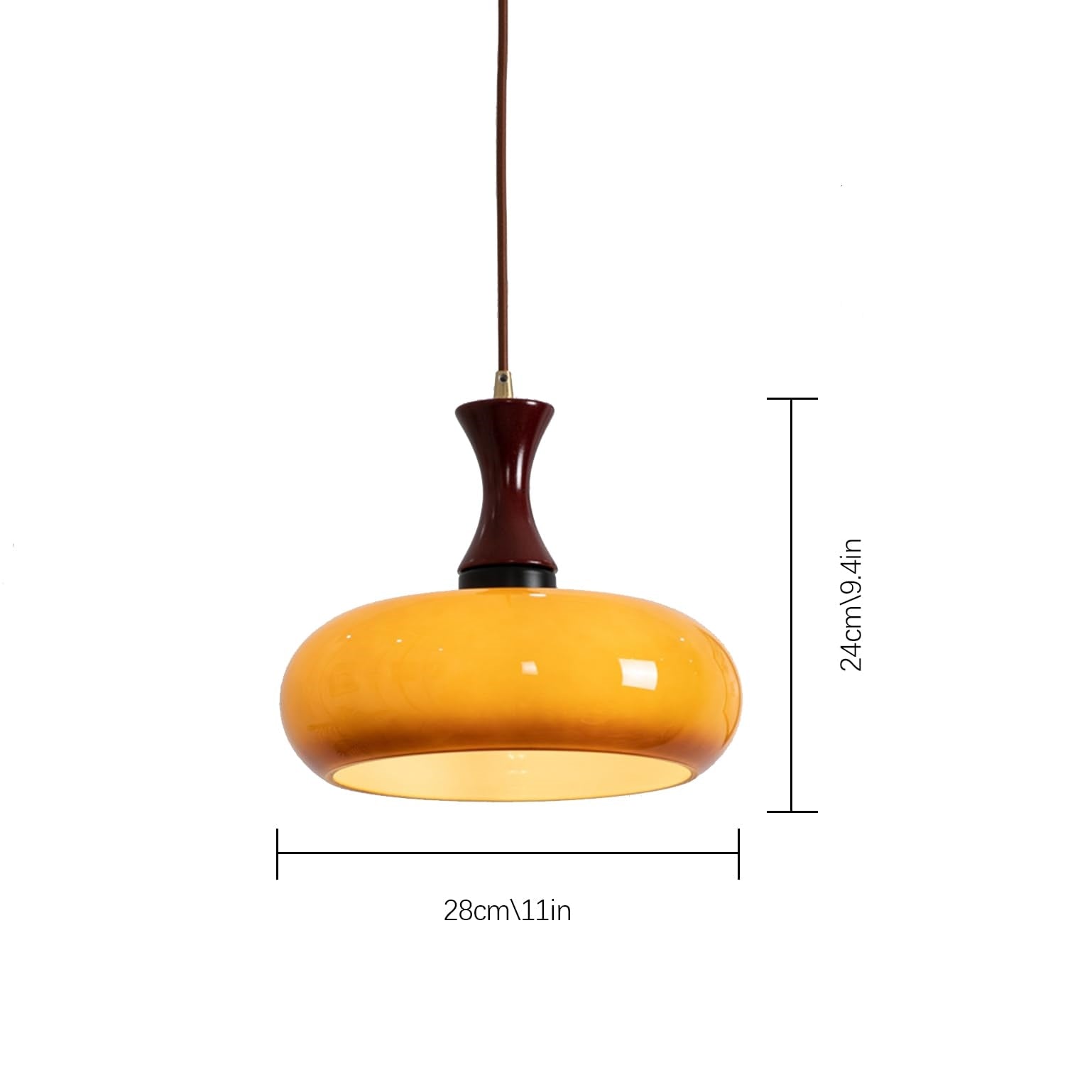 Zeylo | Retro Glas & Hout Hanglamp