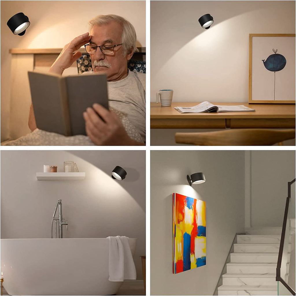 Draadloze Wandlamp – 360° Draaibaar – USB-Oplaadbaar | Gira Luce