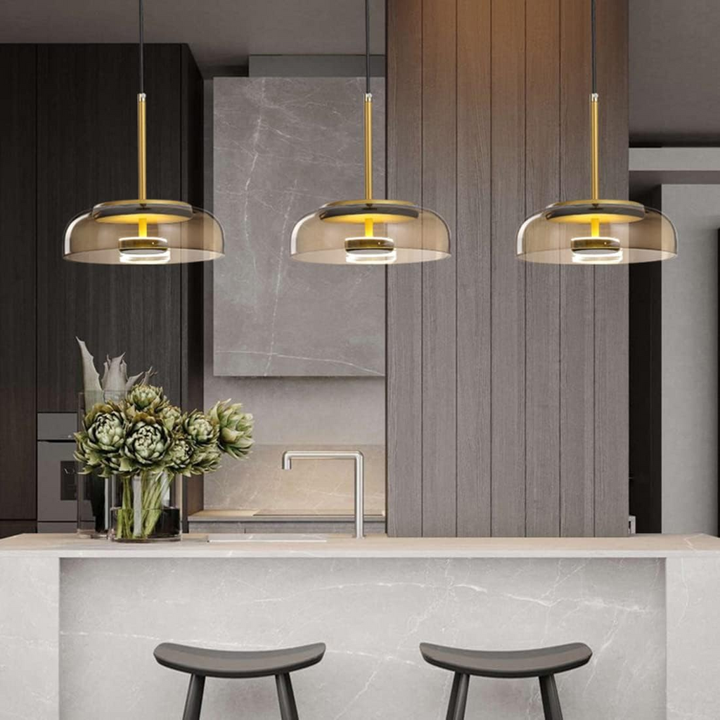 Yuna | Moderne Glazen Hanglamp – Elegant Design met Metaal Accenten & LED