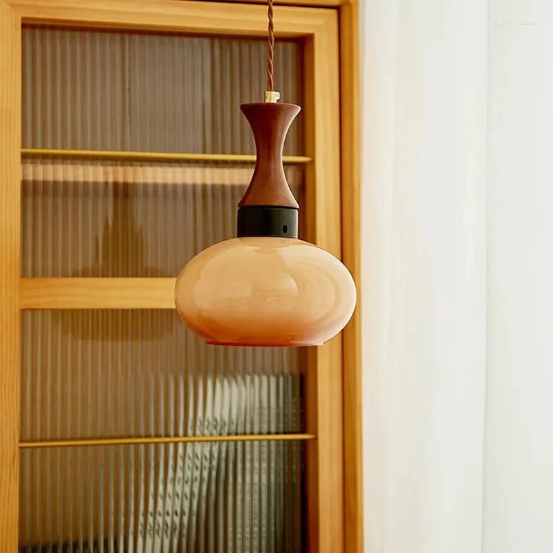 Zeylo | Retro Glas & Hout Hanglamp