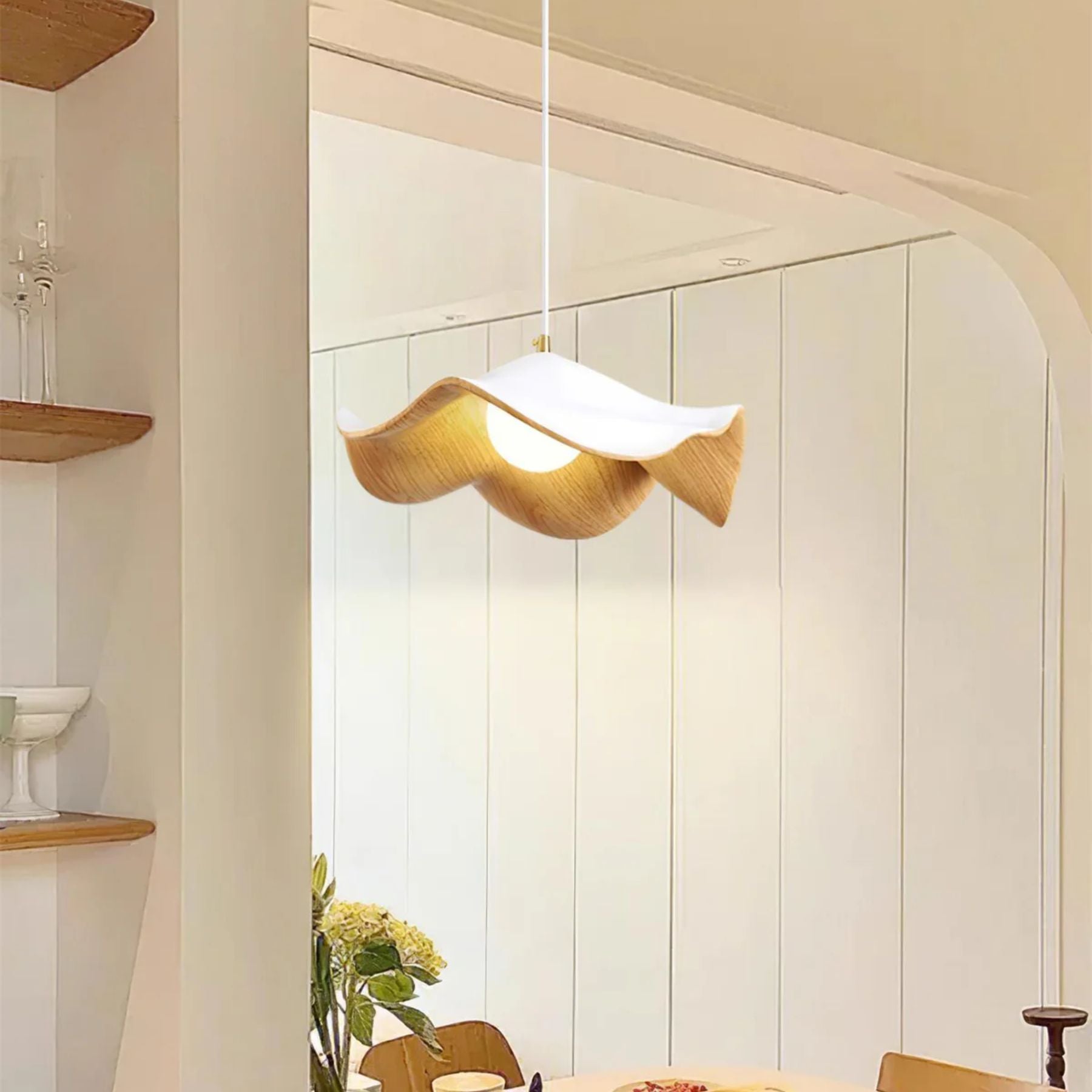 Nami | Organische Hanglamp – Modern Japandi Design met Natuurlijke Houtlook