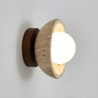 Sura | Plafondlamp van Travertin & Hout – Japandi Design