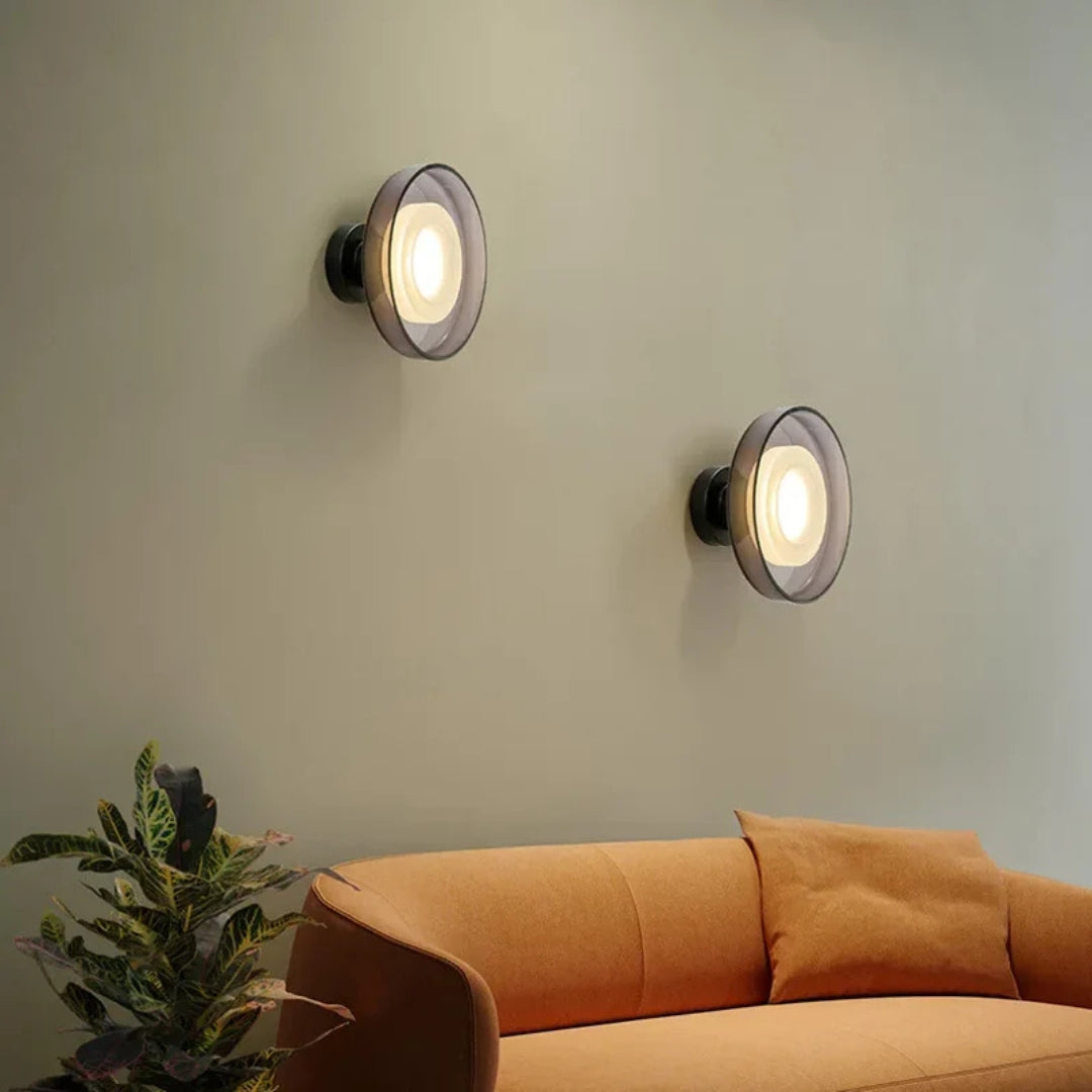 Nimbos | Architectonische Halo Lamp – Gelaagd Glas voor Wand & Plafond