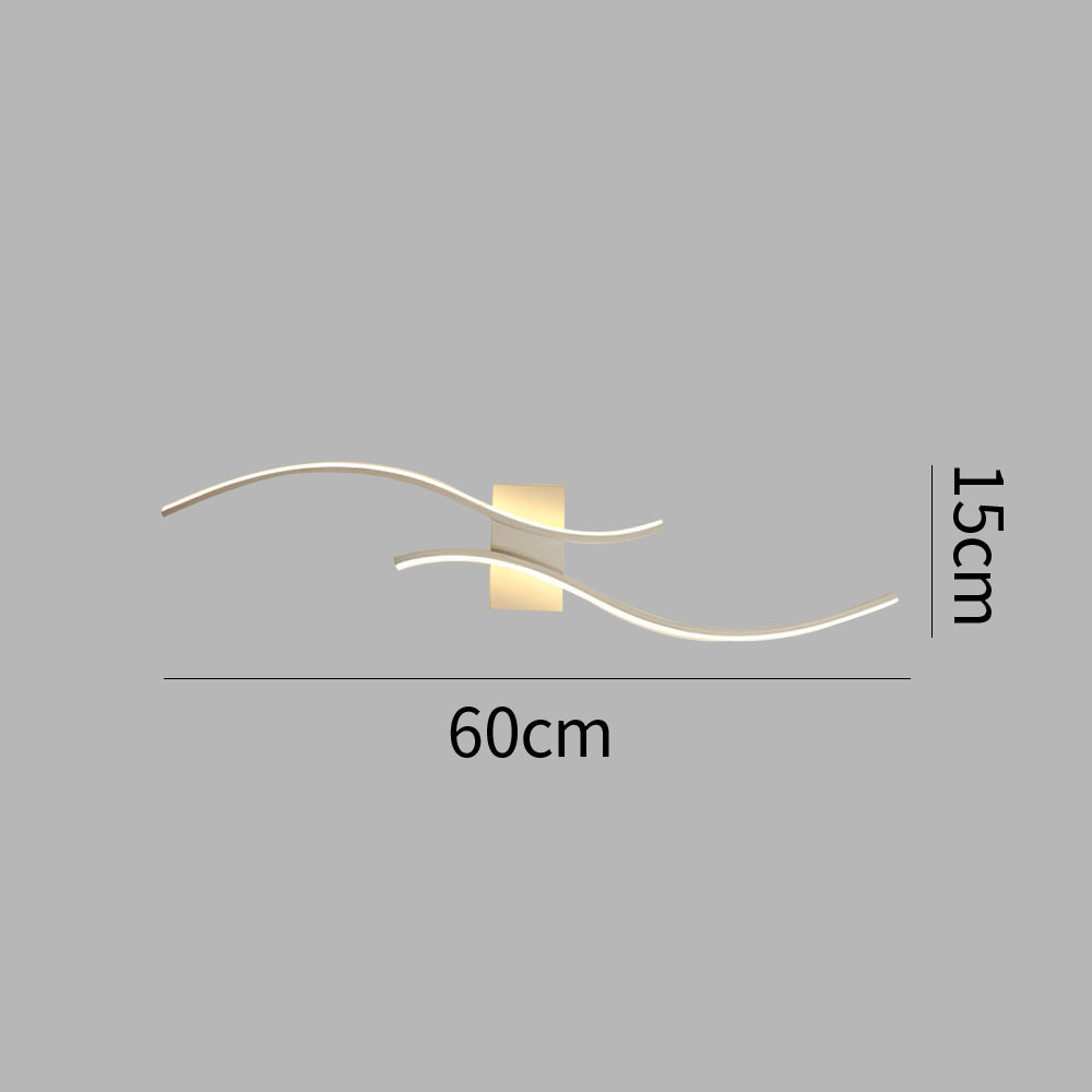 Sinu | Artistieke LED Wandlamp – Modern Golvend Design met Indirect Licht