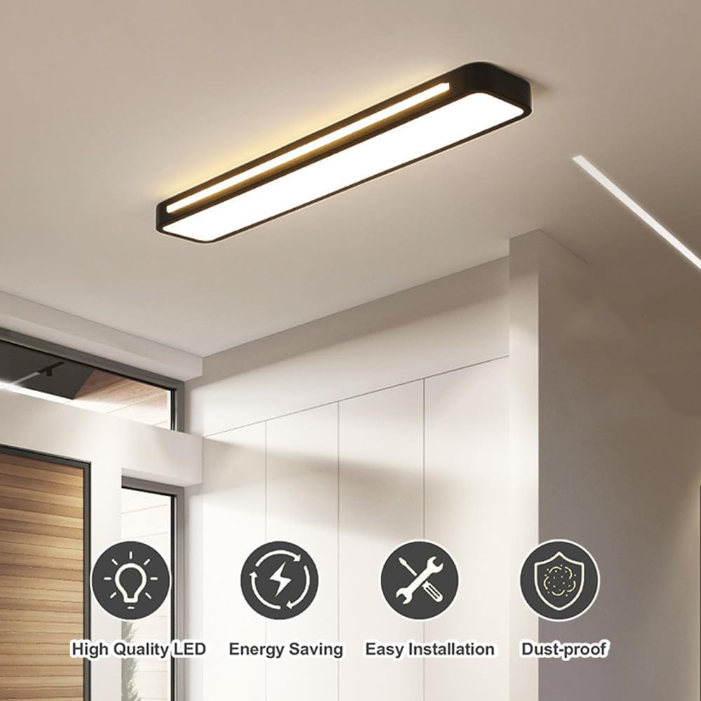 Rettango | Ultra-slanke LED Plafondlamp – Minimalistisch Rechthoekig Design van IJzer & Acryl