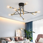 Helvion | Industriële Retro Plafondlamp met 4/6 Lichtpunten