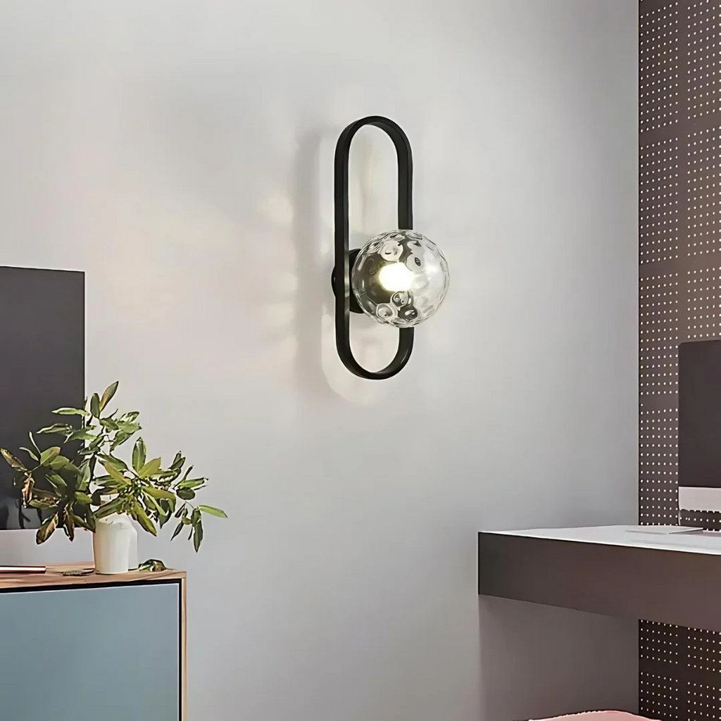 AuraLoop | Luxe Glas Wandlamp – Elegant Design – Glas & Metaal
