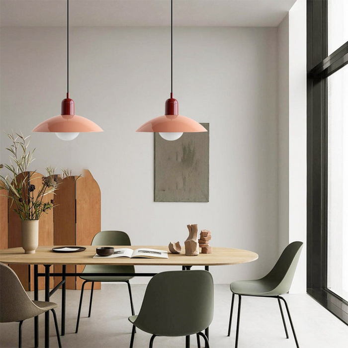 Pastel Dome | Bauhaus Hanglamp – Kleurrijk Metaal & Glas – Verstelbaar