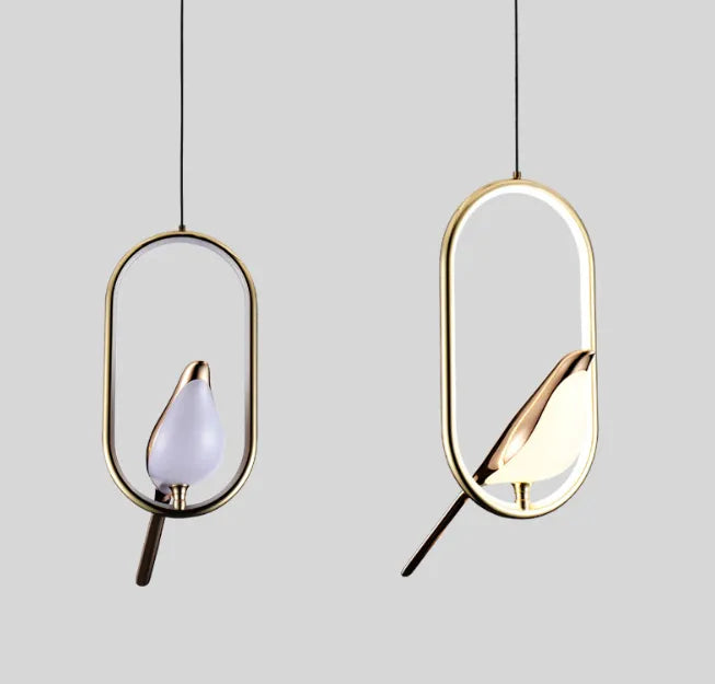 Uccello Oro | Design Hanglamp – Gouden Vogelaccent – Acryl & Metaal