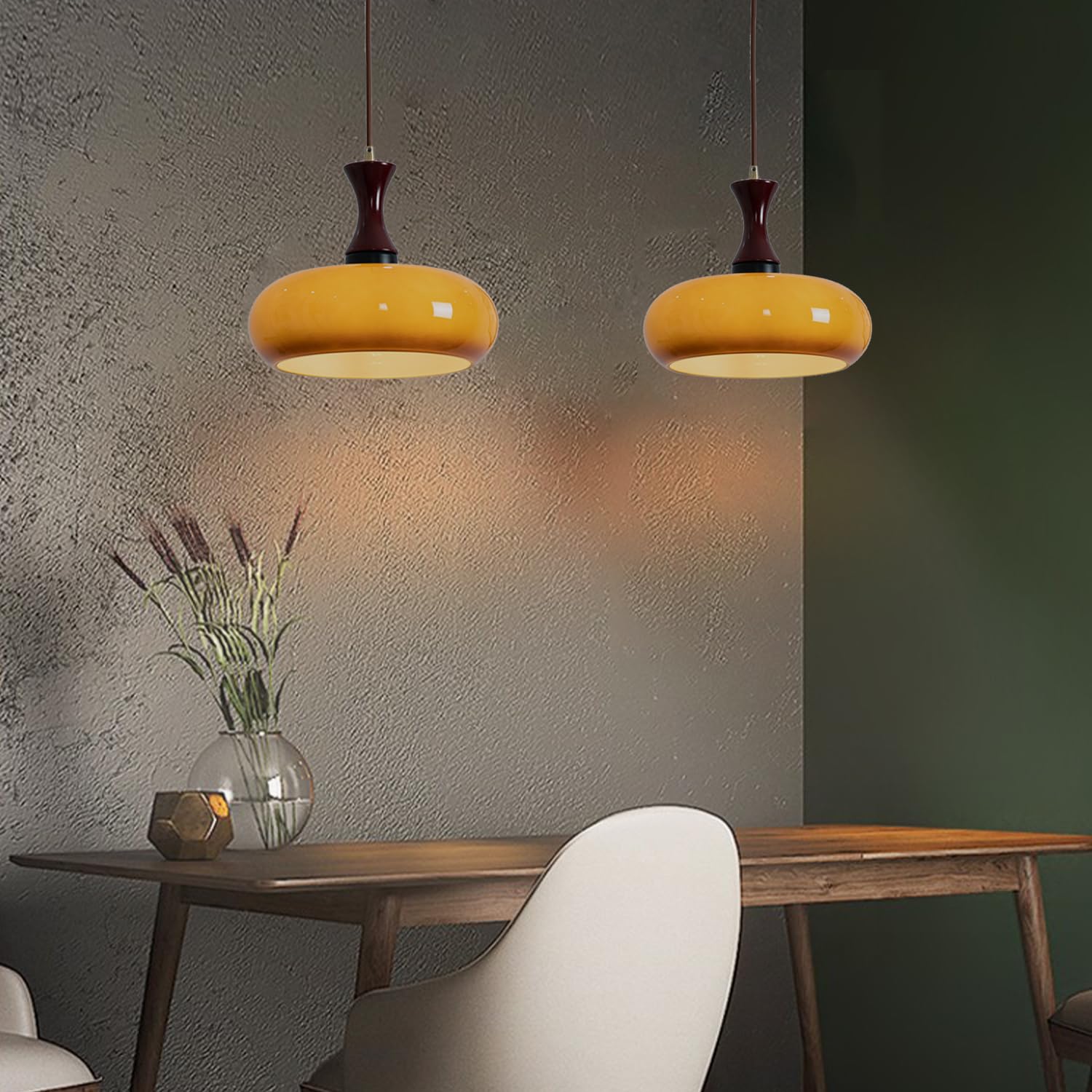 Zeylo | Retro Glas & Hout Hanglamp