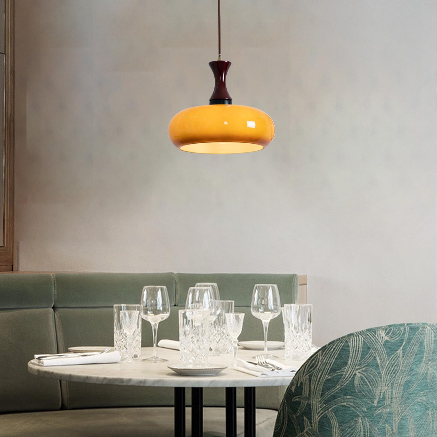 Zeylo | Retro Glas & Hout Hanglamp