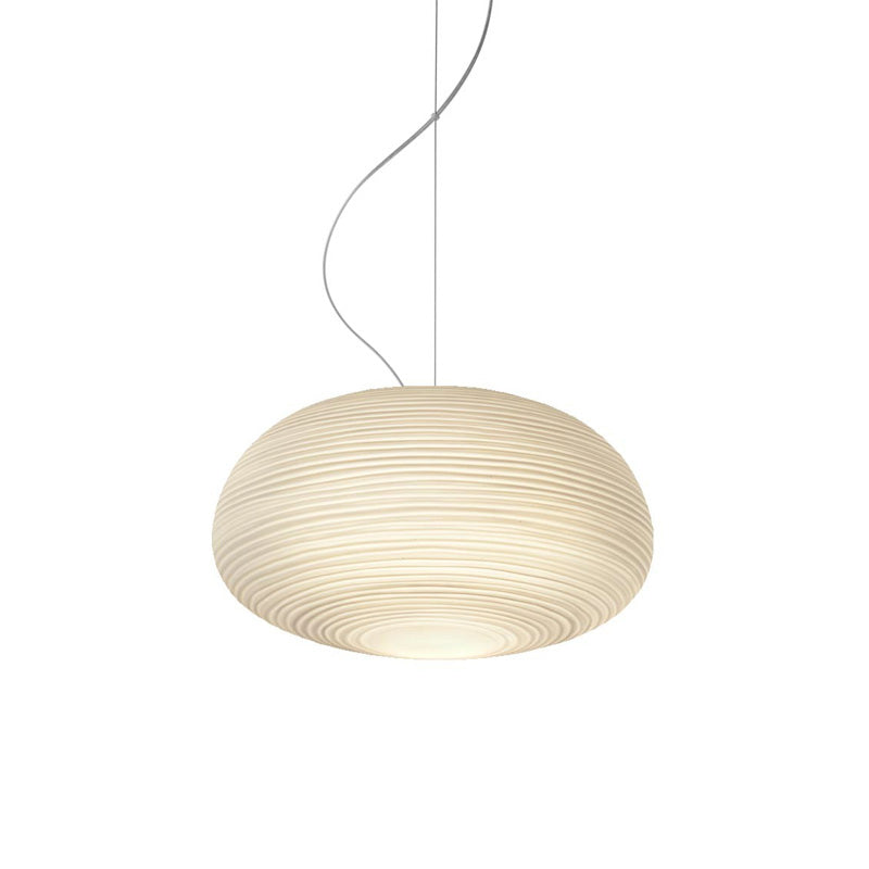 Japandi Hanglamp – Geribbeld Wit Glas – E27 | Kumo