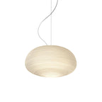 Japandi Hanglamp – Geribbeld Wit Glas – E27 | Kumo